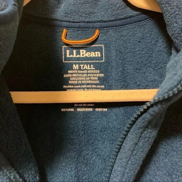 L.L. Bean  blue teal fleece vest medium tall - Picture 6 of 7